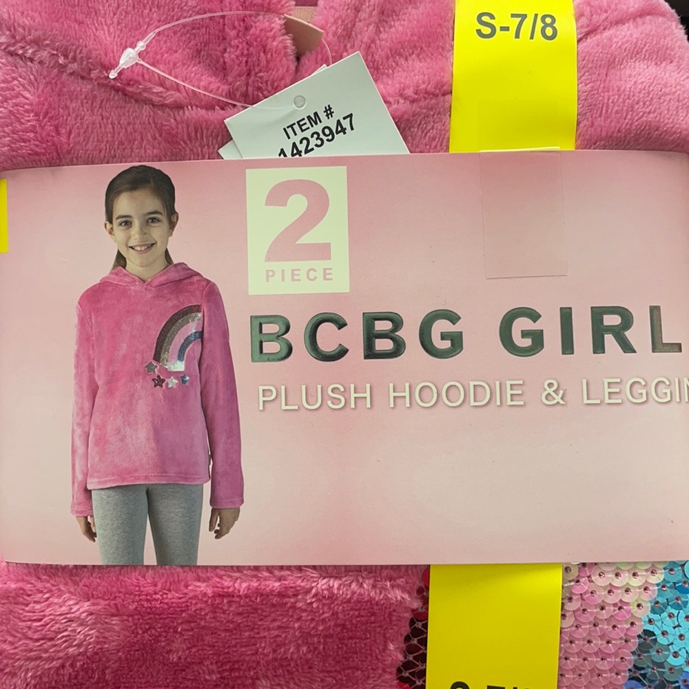 Youth  3 piece sleepwear set and plush hoodie and leggings